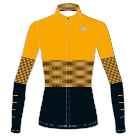 трикотажная кофта Sportful Squadra W Jersey жёлтая с чёрным